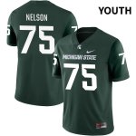 Youth Michigan State Spartans NCAA #75 Ben Nelson Green NIL 2022 Authentic Nike Stitched College Football Jersey PN32A11SD